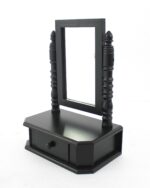 20" Black Wood Framed Freestanding Makeup Shaving Tabletop Mirror - Image 3