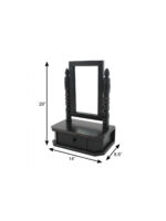 20" Black Wood Framed Freestanding Makeup Shaving Tabletop Mirror - Image 6