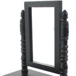 20" Black Wood Framed Freestanding Makeup Shaving Tabletop Mirror - Image 4