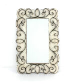 33" White Wood Framed Accent Mirror - Image 2