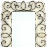33" White Wood Framed Accent Mirror - Image 4