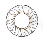 38" Bronze Metal Round Framed Accent Mirror - Image 2