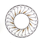 38" Bronze Metal Round Framed Accent Mirror - Image 3