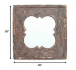 36" Bronze Square Wood Framed Accent Mirror - Image 6