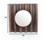 24" Bronze Square Metal Framed Accent Mirror - Image 6