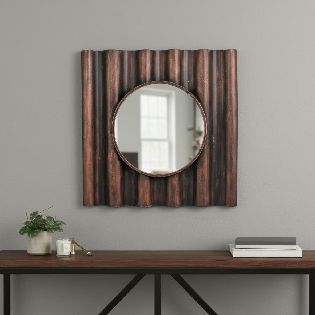 274586_6_8IUgRowh-1.jpg 24" Bronze Square Metal Framed Accent Mirror - Image 1