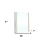 41" Beige Wood Framed Mounted Dresser Mirror - Image 4