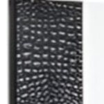 41" Black Faux Shagreen Partially Framed Accent Mirror - Image 3