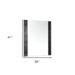 41" Black Faux Shagreen Partially Framed Accent Mirror - Image 5