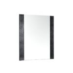 41" Black Faux Shagreen Partially Framed Accent Mirror - Image 2