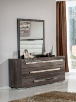 41" Gray Square Wood Framed Accent Mirror - Image 5