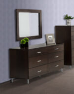 39" Ebony Square Wood Framed Dresser Mirror - Image 4