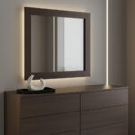 39" Ebony Square Wood Framed Dresser Mirror