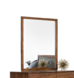 40" Brown Wood Framed Mounted Dresser Mirror - Image 2