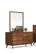 40" Brown Wood Framed Mounted Dresser Mirror - Image 3