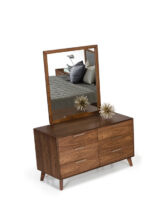 40" Brown Wood Framed Mounted Dresser Mirror - Image 4