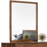 40" Brown Wood Framed Mounted Dresser Mirror - Image 6