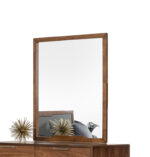 40" Brown Wood Framed Mounted Dresser Mirror - Image 7