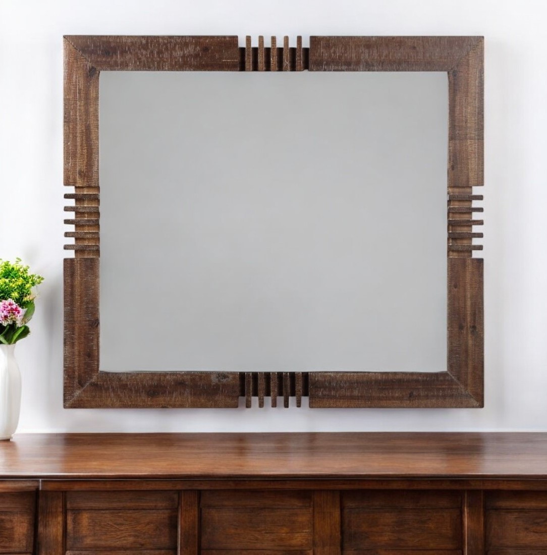 285869_5_0fuiK6AC-3.jpg Reclaimed Oak Finish Rectangular Mirror - Image 1