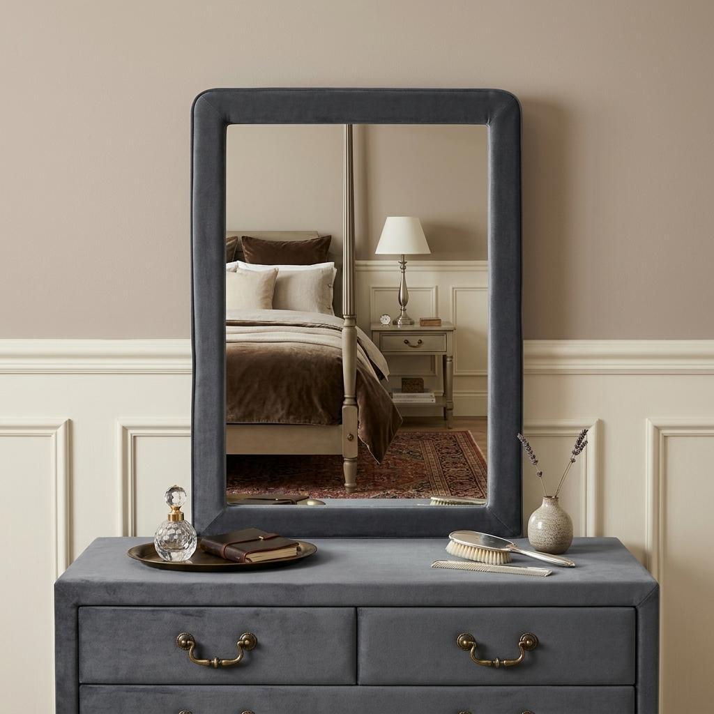 285881_5_4wSRdv3I-3.jpg 36" Light Gray Framed Mirror - Image 1