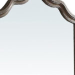 40" Gray Solid Wood Arch Dresser Mount Framed Mirror - Image 3