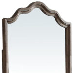 40" Gray Solid Wood Arch Dresser Mount Framed Mirror - Image 4