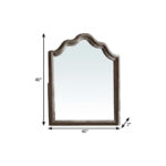 40" Gray Solid Wood Arch Dresser Mount Framed Mirror - Image 5