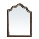 40" Gray Solid Wood Arch Dresser Mount Framed Mirror - Image 2