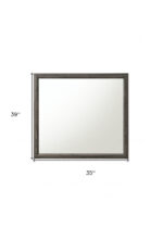 35" Gray Wood Framed Accent Mirror - Image 5