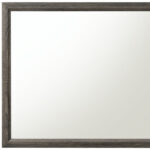 35" Gray Wood Framed Accent Mirror - Image 4