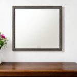 35" Gray Wood Framed Accent Mirror
