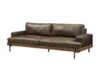 95" Chocolate Top Grain Leather Sofa With Black Legs - Image 2