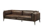 94" Chocolate Top Grain Leather Sofa With Dark Brown Legs - Image 2