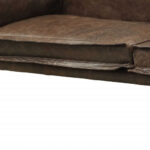 94" Chocolate Top Grain Leather Sofa With Dark Brown Legs - Image 3