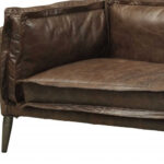 94" Chocolate Top Grain Leather Sofa With Dark Brown Legs - Image 4