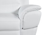 85" White Leather Sofa With Silver Legs - Image 8