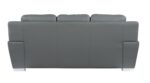 85" Gray Leather Sofa With Silver Legs - Image 5