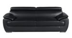 86" Black Leather Sofa With Silver Legs - Image 2