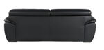 86" Black Leather Sofa With Silver Legs - Image 3