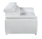 86" White Leather Sofa With Silver Legs - Image 5