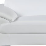 86" White Leather Sofa With Silver Legs - Image 6