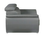 86" Gray Leather Sofa With Silver Legs - Image 5