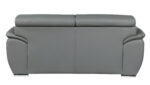 86" Gray Leather Sofa With Silver Legs - Image 3