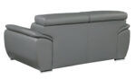 86" Gray Leather Sofa With Silver Legs - Image 4