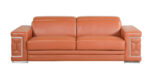 89" Camel Italian Leather Sofa With Silver Legs - Image 2