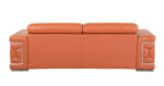 89" Camel Italian Leather Sofa With Silver Legs - Image 5