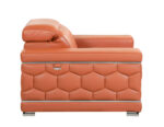 89" Camel Italian Leather Sofa With Silver Legs - Image 3