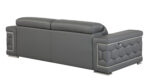 89" Dark Gray Italian Leather Sofa With Silver Legs - Image 4