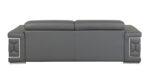 89" Dark Gray Italian Leather Sofa With Silver Legs - Image 5