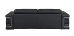 89" Black Italian Leather Sofa With Silver Legs - Image 6